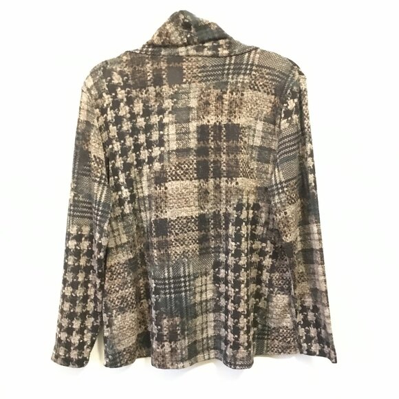 Haggar Clothing Stretchy Patchwork Cowl Turtleneck Top - XL - Picture 4 of 16